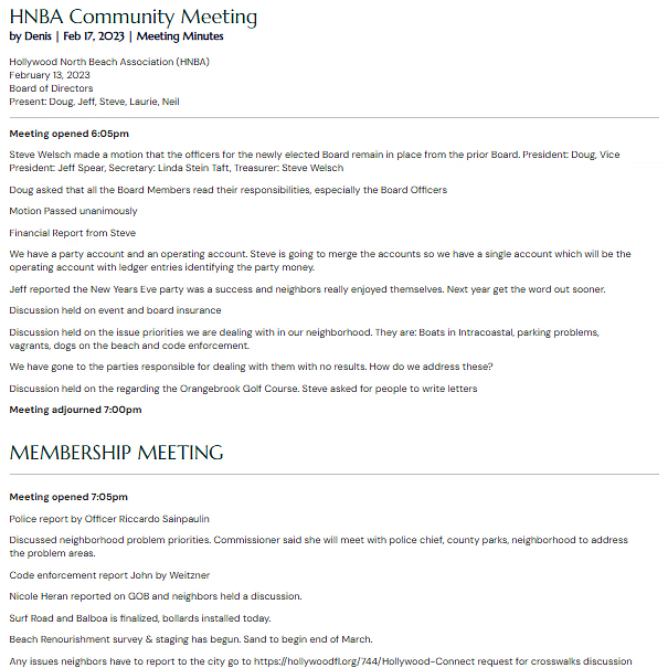 SEPT 8, 2023: HNBA Community Meeting